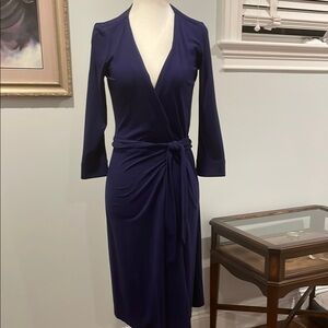 Diane Von Furstenberg Signature Blue Wrap Dress